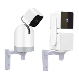 Camera Wall Mount Compatible with WYZE Cam Pan V3, Blink Mini Pan-Tilt, Adjustable Camera Ceiling Mount, Drill Installation, 2 Pack