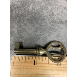 Antique / Vintage  Brass Victorian Hollow Barrel Door Cabinet Lock Skeleton Key