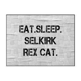 Makoroni - EAT Sleep Selkirk REX CAT - Jigsaw Puzzle 30 pcs, DesF47