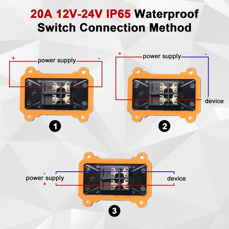 30A 12V-24V IP65 Waterproof Cable Switch AYWHP Waterproof Inline Switch