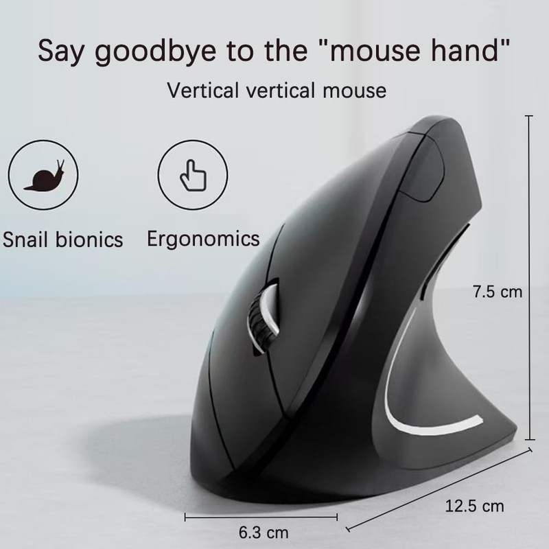 Wireless Vertical Mouse,SUIJIEEN Ergonomic Mouse 2.4GHz Optical Carpal Tunnel Mouse