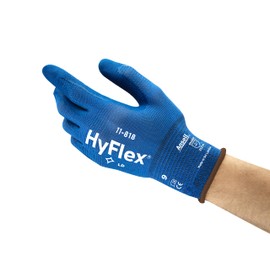 Ansell HyFlex 11-818 Work Gloves, Industrial and Mechanic's Glove, Improved Grip and Comfort Technology, White, Medium (12 Pairs)