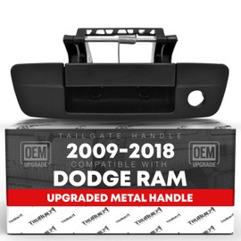 Tailgate Handle Latch with Keyhole - Compatible with 2009-2012 Dodge Ram 1500, 10-12 Dodge Ram 2500, 10-12 Dodge Ram 3500 - Metal Lever - OEM 68044904ADA, 68044904AB, 55397292AB, 55397292AA