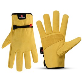 First Canadian FCI Heavy Duty Leather Work Gloves for Men & Women – Construction & Yard Work Gloves – Puncture Resistant Safety Gloves for Landscaping & Outdoor Use (XX-Large)