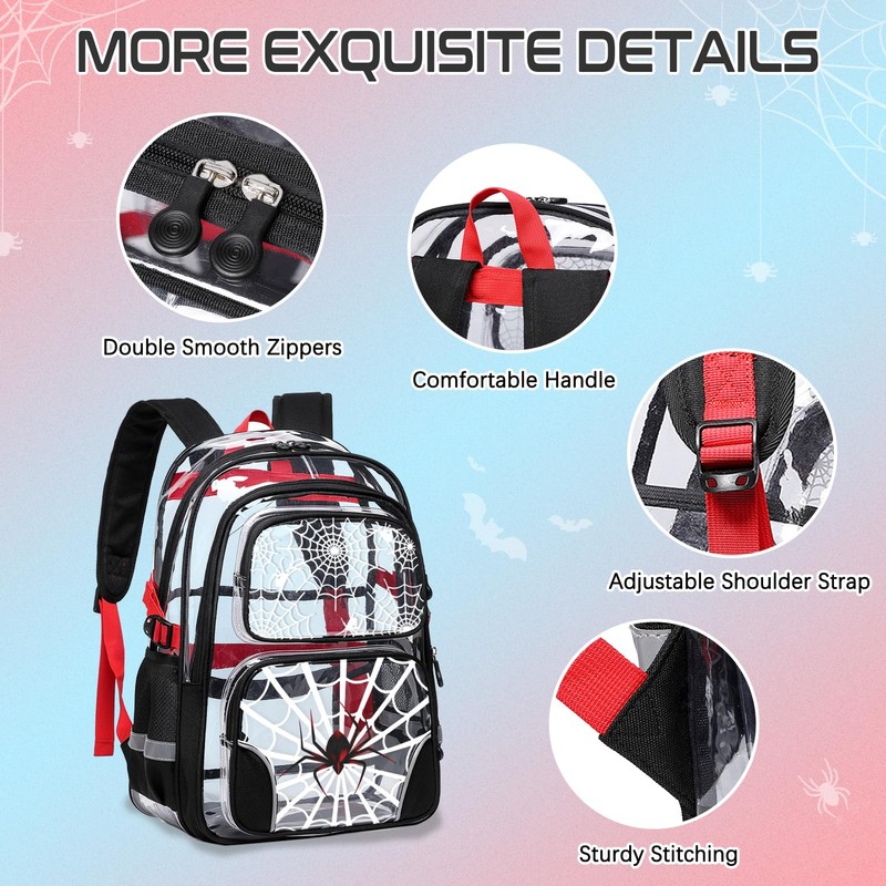 Cool Luminous Clear Backpack for Boys with Lunch Box &