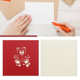 VGOL Love Bear Pop Up Card Creative Greeting Card with Envelope 3D Pop-up Greeting Card for Birthdays Graduations Wedding Anniversaries