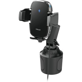 Pellucid PPH2307 In-Car Smartphone Holder, High Speed Wireless Charging, Qi Certified Product, Automatic Opening/Closing, Built-in Capacitor, Drink-In Drink Holder Mount