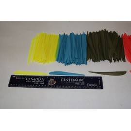 Gateway 100 - Pk Fletching Feathers 4" Right Wing, FLUOR ORG