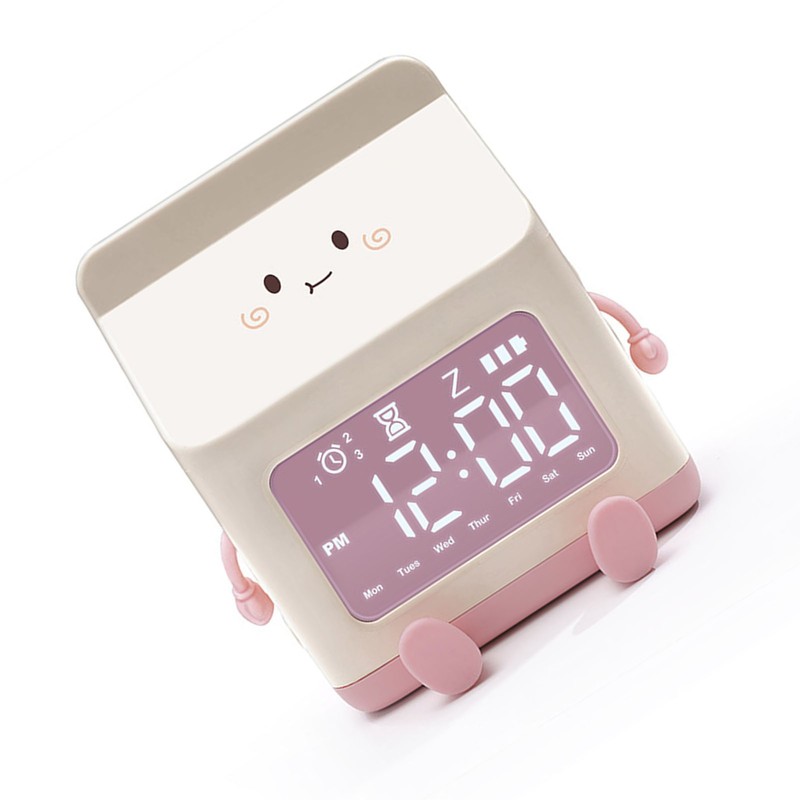 Fun Milk Box Alarm Clock Student Countdown Cartoon Alarm Clock