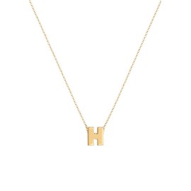Elli 450 Women's Minimal Initial Letter H Necklace in 925 Sterling Silver, Sterling Silver, No Gemstone