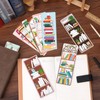 100 Pieces Book Tracker Bookmarks Bookshelf Design Double-Sided Reading Page