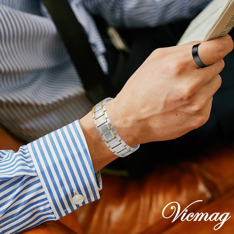 Vicmag 3X Magnetic Bracelet for Men Pure Titanium Bracelet 3500