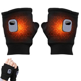 Heated Gloves, Smart Thermostatic Heated Fingerless Gloves, Rechargeable Heated Gloves for Men and Women, Winter Hand Warmer for Work Cycling Skiing Outdoor Snow