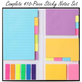 Juego de notas adhesivas, pestaas, paquete de 410, divisor, suministros escolares, suministros de oficina, director del planificador, pestaas...      