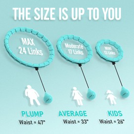 JKSHMYT Aros de hula con peso para adultos pérdida de peso, ajuste de aro infinito de tamaño grande de 47 pulgadas, 24 eslabones desmontables, aro de ejercicio adecuado para mujeres y principiantes