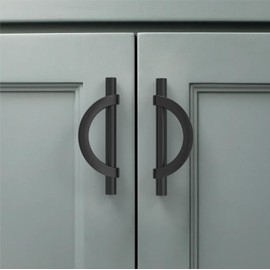 Amerdeco Pack of 6 Furniture Handles, Zinc Alloy Black Cabinet Handles, Kitchen Handles, 96 mm Hole Spacing, Drawer Handles, Drawer Handles, Handles for Kitchen Cabinets, Wardrobe UK0044