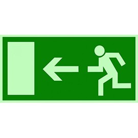 Andris® Arrow Left DIN Plastic Plate Long Photoluminescent 300 x 150 mm