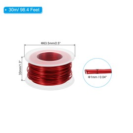 PATIKIL 18 Gauge 1mm Aluminum Craft Wire, 98.4Ft Metal Wire Armature Bendable Wire for Jewelry Making Metal Wrap DIY, Red