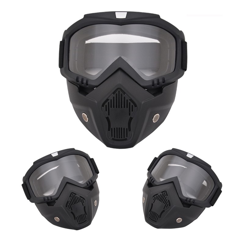 Modular Mask Detachable Goggles Motorcycle Racing Helmet Protective Face Mask