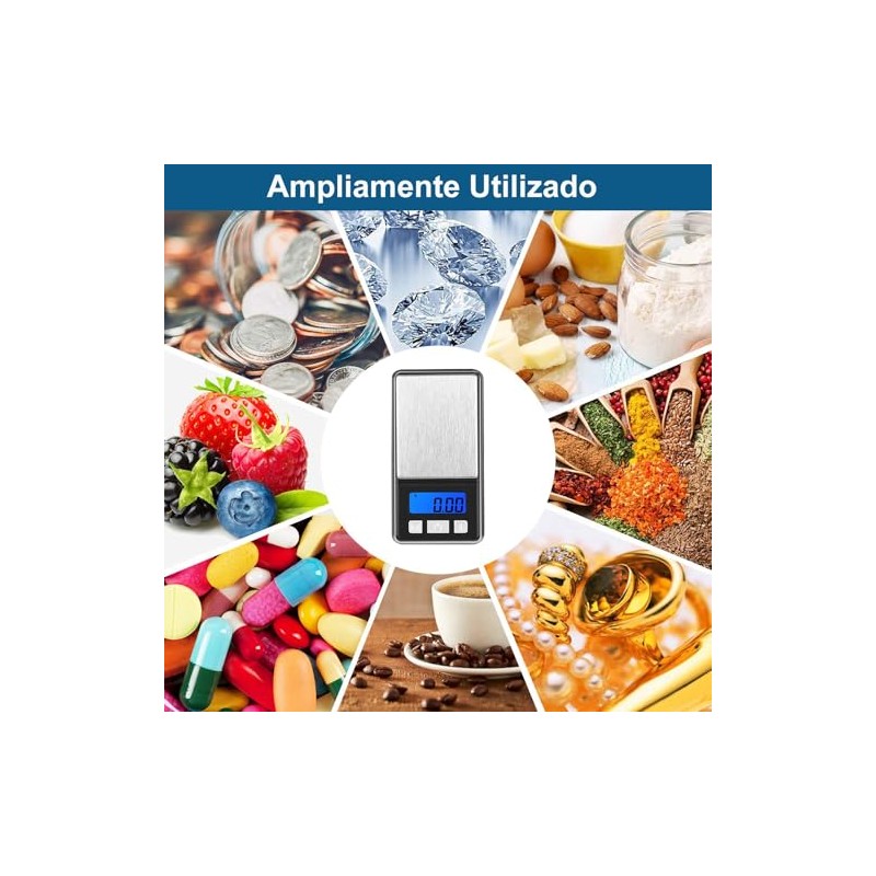 Báscula Digital de Bolsillo, Báscula de Precisión, 200g/0.01g, Equipado con
