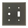 Leviton S112-N 2-Gang 1-Toggle, 1-Telephone/Cable .406 Device Combination Wallplate, Strap