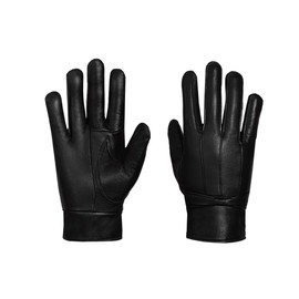 Ladies Leather Gloves Women Real Soft Fleece Lined Winter Casual Driving Warm (Black, Medium/Large)
