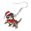RAIDIN Acrylic Cute Christmas Cat Pets Earrings for Women Girls