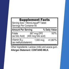 Superior Source B12 1000 Mcg Y Ácido Fólico 60 Tabletas