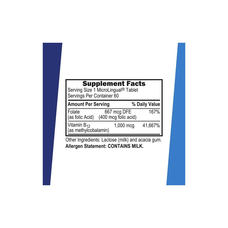 Superior Source B12 1000 Mcg Y Ácido Fólico 60 Tabletas