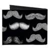 Buckle-Down Men's Standard Canvas Bifold Wallet Mustaches, 4.0" x 3.5"