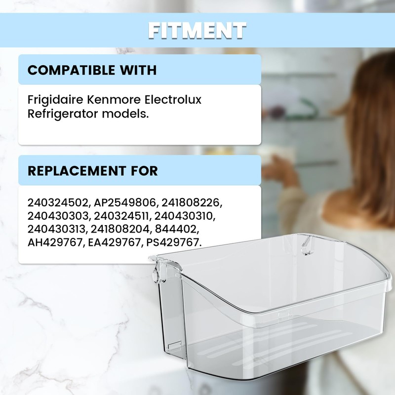 HECASA 240324502 AP2549806 844402 Refrigerator Door Shelf Compatible with Frigidaire