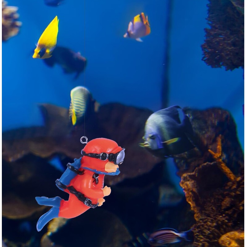Vibrant Aquarium Decoration Set | 2 Pcs, Diver and Treasure