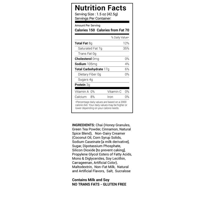 No Sugar Added Vanilla Spiced Chai - 3 lb bag