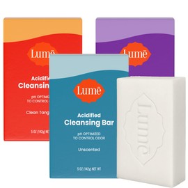 Lume Lume Acidified Body Cleansing Bar - 24 Hour Odor Control - Removes Odor Better Than Soap - Moisturizing - No SLS or Parabens - OB/GYN Developed - 8.5 Ounce, 3 Pack (Tangerine, Lavender, & Unscented)