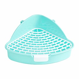 Walquicks 1 pcs Rabbit Toilet Tray, Plastic Rabbit Litter Box Toilet, Small Animal Triangle Potty Trainer Corner Bunny Toilet, for Adult Guinea Pig Hamster Bunny