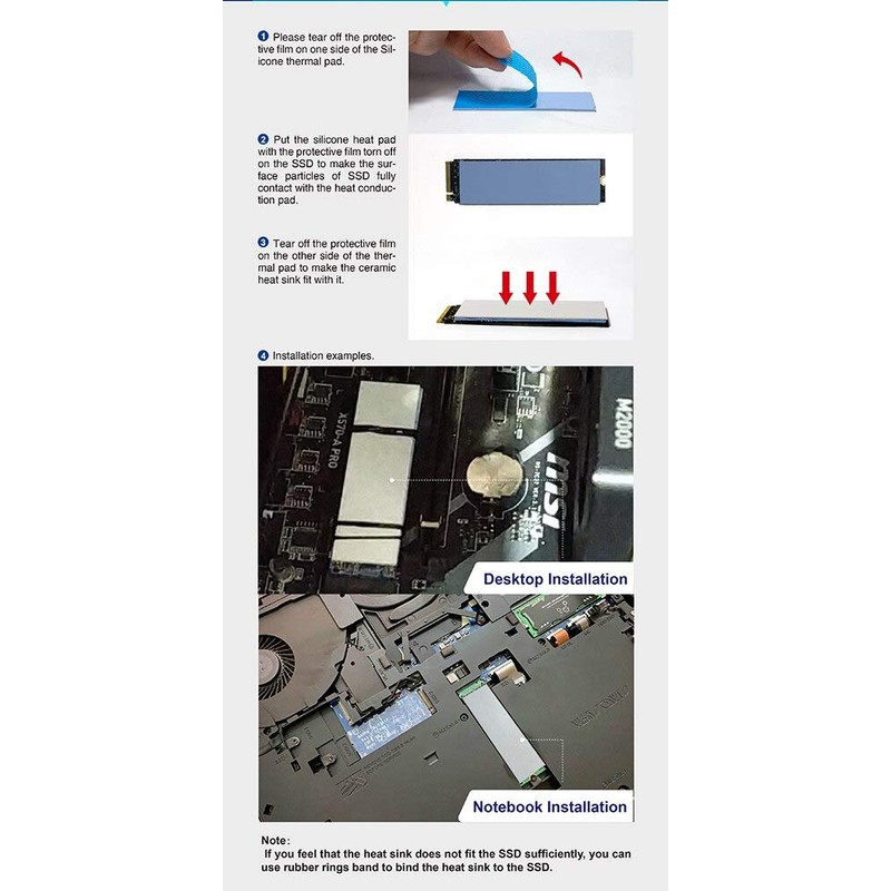 M2 SSD Ceramic Chip Heatsink DIY Laptop PC Memory Cooling