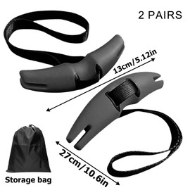 2 Pairs of Fitness Handles, Rowing Handle with Adjustable Resistance Band, Cable Pull Handles Attaches to Pull-Up Bars, Barbells, Lat Pull Machines, Rowing Machines, Cable Pull and Power Machines