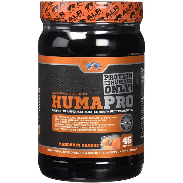 Humapro by ALR Industries Premium Protien Powder, Mandarin Orange, 334 Grams