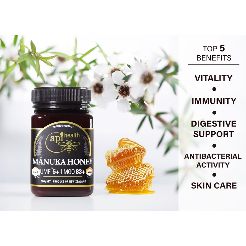 Manuka Honey UMF 5+ (MGO 83+) Pure New Zealand Honey,