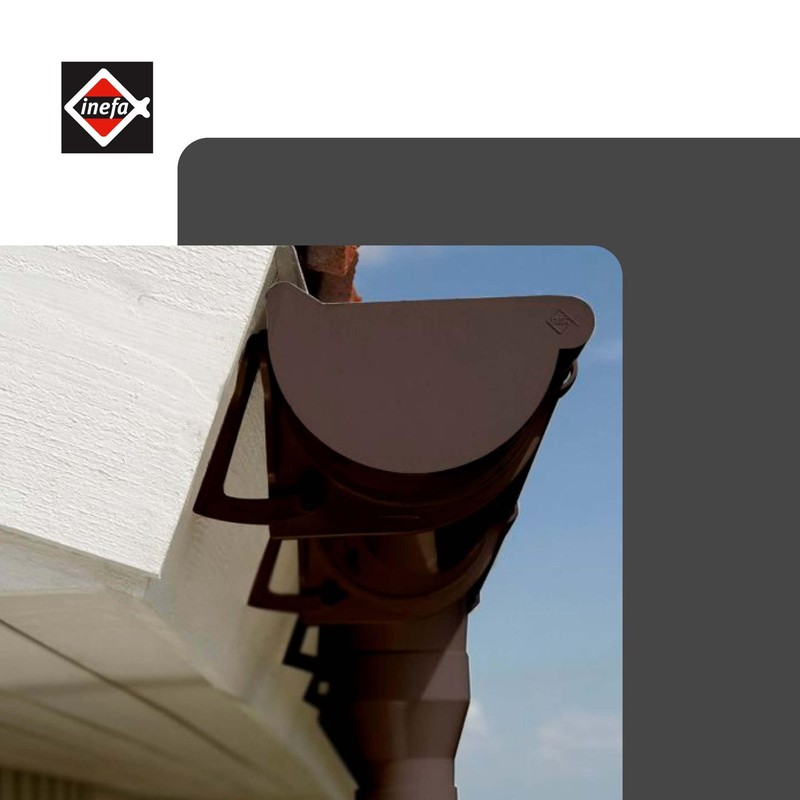 INEFA Plastic Downpipe 200 cm DN 100, Dark Brown, Gutter