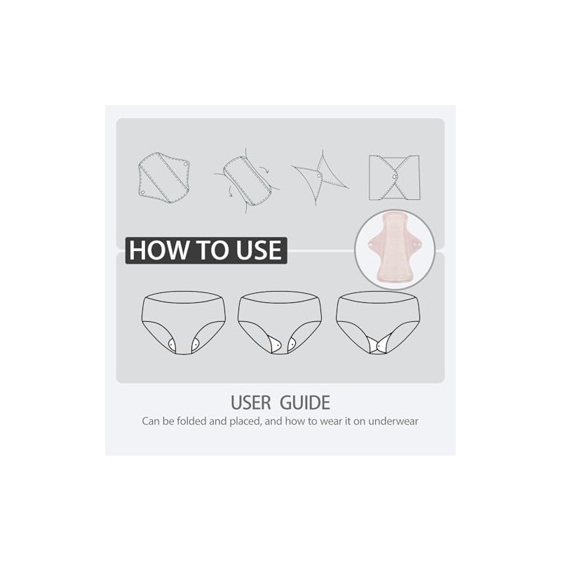 AIO Compresas menstruales de tela reutilizables y lavables, 5 unidades,
