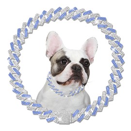 Metal Diamond Dog Chain Dog Training Chain with Secure Buckle Pet Collars for Large Medium Dogs