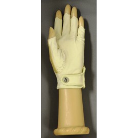 HJ Glove Women's Beige Solaire Half Length Golf Glove, Medium, Right Hand
