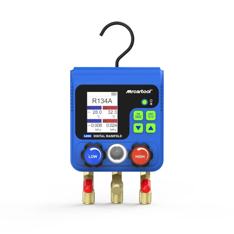 MRCARTOOL Digital AC Manifold Gauge Set HVAC Refrigerant Meter Pressure