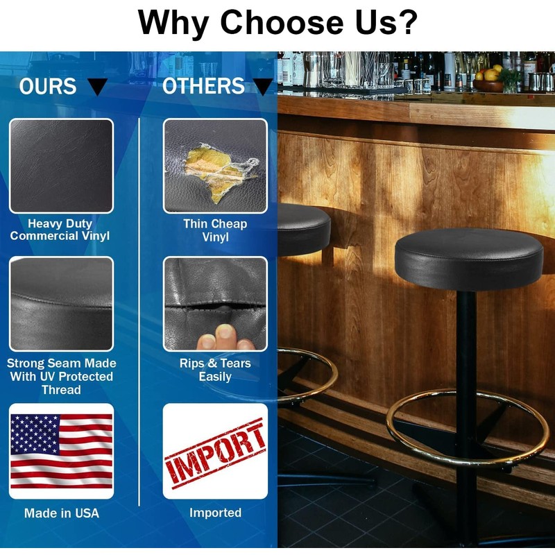 Bar Stool Replacement Cover Round DIY Staple On Heavy Duty