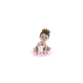 MEGA FAVORS Keepsake Figurine 12 pcs Baby Girl wearing Crown with Bottle | Awesome Decorations or Party Favors | for Pregnancy Announcements, Gender Reveals, Birthday and Special Celebrations