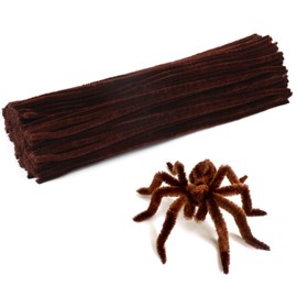kdafio 120 Pcs Brown Pipe Chenille Stems, Chenille Stems Pipe Cleaners Long Craft Pipe Cleaners Pipe Cleaners for Hair Locs Beginner Creative Crafts Christmas Decorations