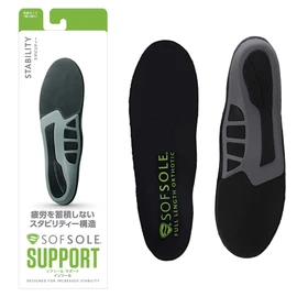 SOFSOLE 22079 Stability, Ergonomic Hard Support, Insole, Moisture Control Material, Adjustable Size, Unisex, M Size: 9.6 - 10.2 inches (24.5 - 26 cm)