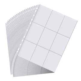 Relota Relota 40 stück Sammelkarten Hüllen Doppelseitiger 720 pockets, Karten Sleeves Transparent, Leere Sammelmappe Folien 11 Löcher, Sammelkartenzubehör für Pokemon Spielkarte, Basketball/Fußball Karten