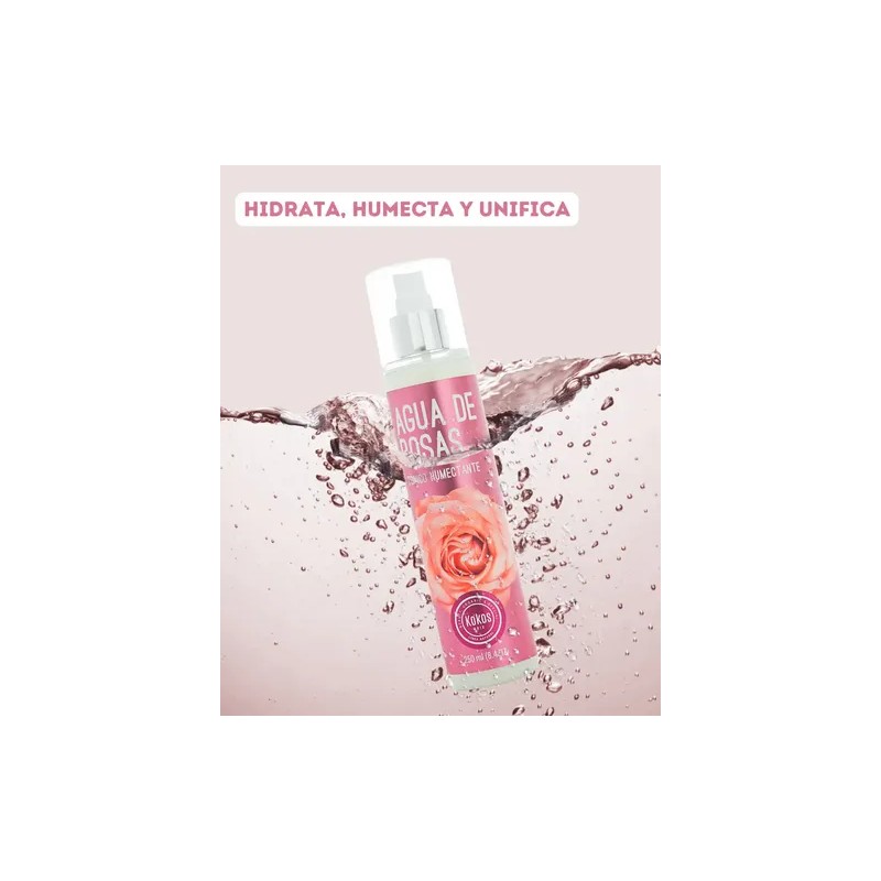 Kokos Organic Agua de Rosas Tónico Humectante 250ml Hipoalergénico Sin